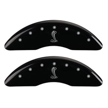 Load image into Gallery viewer, MGP 4 Caliper Covers Engraved Front &amp; Rear Tiffany Snake Black finish silver ch MGP