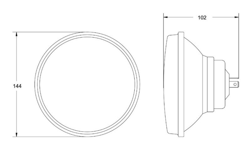 Hella Vision Plus 5-3/4in Round Conversion H4 Headlamp High/Low Beam - Single Lamp - eliteracefab.com