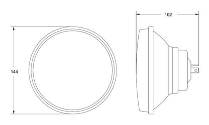 Hella Vision Plus 5-3/4in Round Conversion H4 Headlamp High/Low Beam - Single Lamp - eliteracefab.com