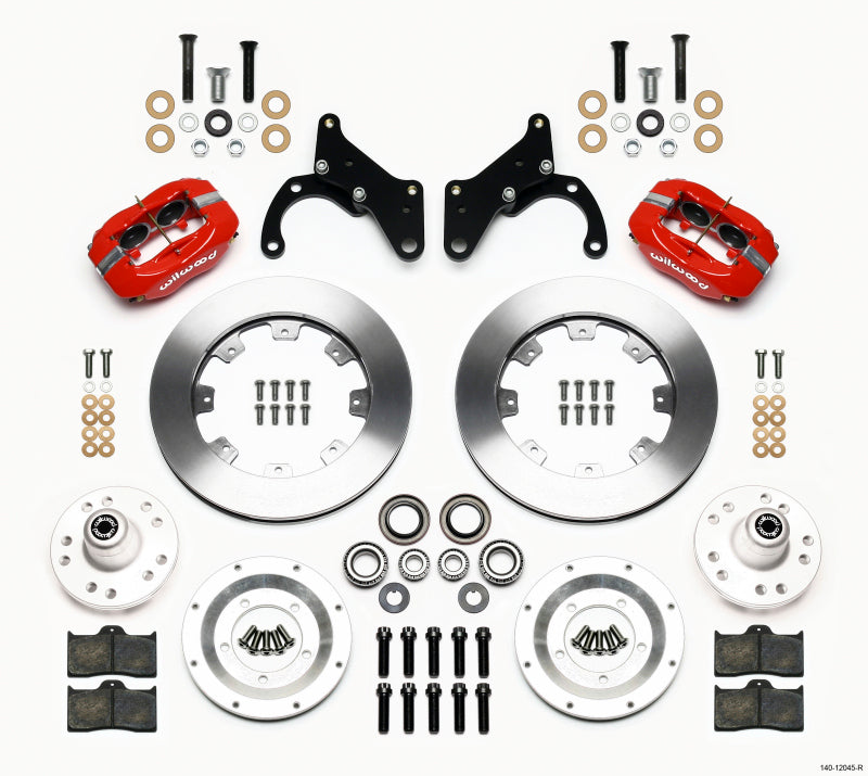 Wilwood Forged Dynalite Front Kit 12.19in Red 69-70 Impala Drum/Disc 69-82 Vette Wilwood