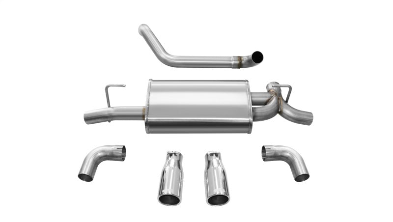 Corsa 18+ Jeep Wrangler JL 2.5in Dual Rear Exit Polished Tips Sport Axle-Back Exhaust CORSA Performance