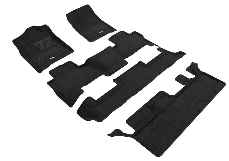 3D Maxpider L1CH06204709 15-20 Chevrolet Tahoe With Bench 2nd Row Elegant 1st 2nd 3rd Row - Floor Mat Set (Black)