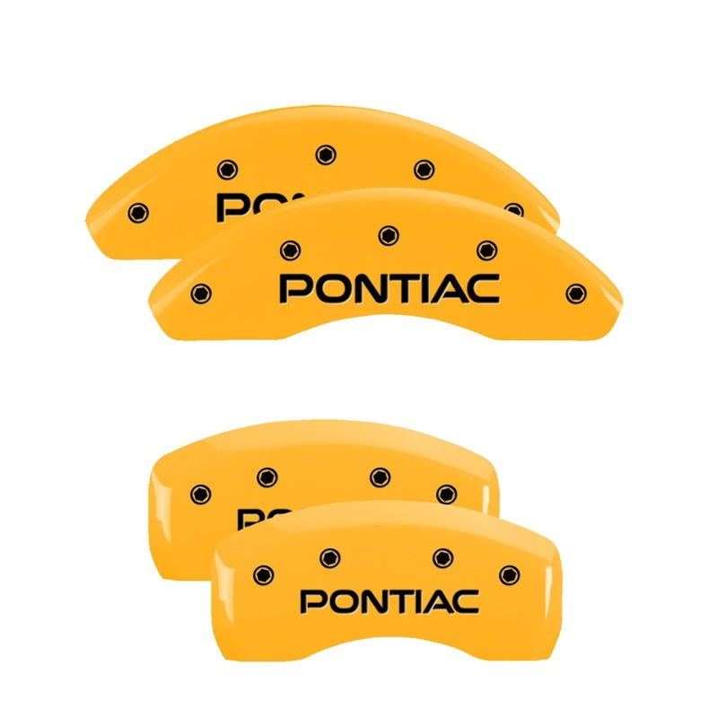 MGP 4 Caliper Covers Engraved Front & Rear Pontiac Yellow Finish Black Char 2002 Pontiac Grand Prix MGP