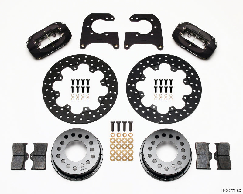 Wilwood Forged Dynalite Rear Drag Kit Drilled Rotor Chevy 12 Bolt-Spec 3.15in Brng Wilwood