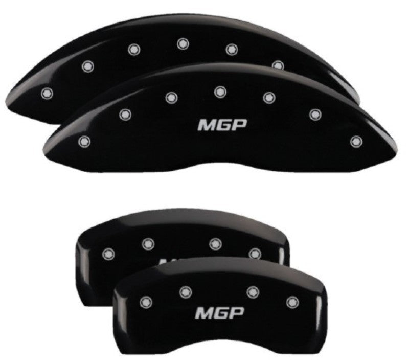 MGP 4 Caliper Covers Engraved Front & Rear MGP Black Finish Silver Characters 2019 Ford Edge MGP