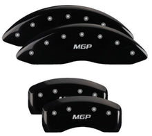 Load image into Gallery viewer, MGP 4 Caliper Covers Engraved Front &amp; Rear MGP Black Finish Silver Characters 2019 Ford Edge MGP