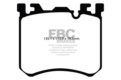 EBC 10+ BMW X5M 4.4 Twin Turbo Yellowstuff Front Brake Pads - eliteracefab.com