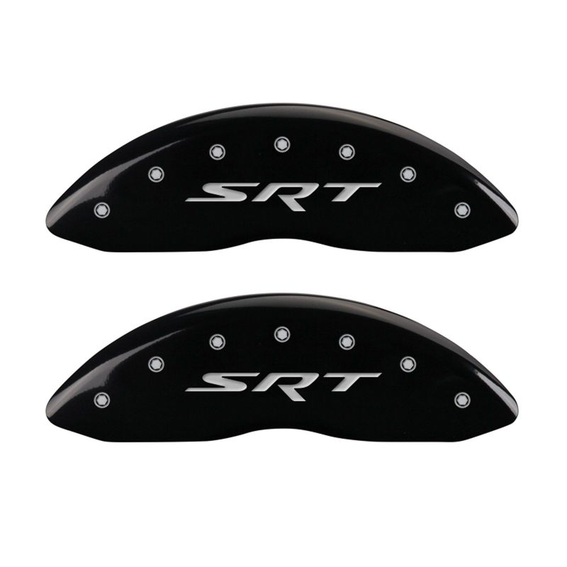 MGP 4 Caliper Covers Engraved Front & Rear SRT Black finish silver ch MGP