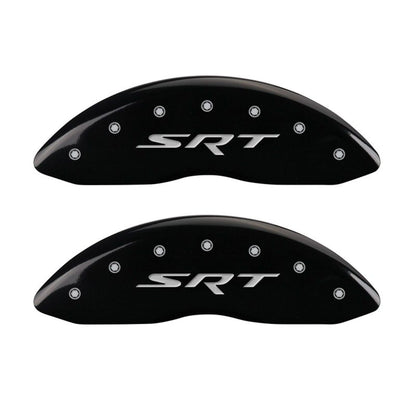 MGP 4 Caliper Covers Engraved Front & Rear SRT Black finish silver ch MGP