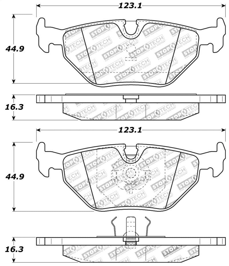 StopTech Performance 87-99 BMW M3 / 89-93 M5 / 98-02 Z3 Rear Street Performance Brake Pads - eliteracefab.com