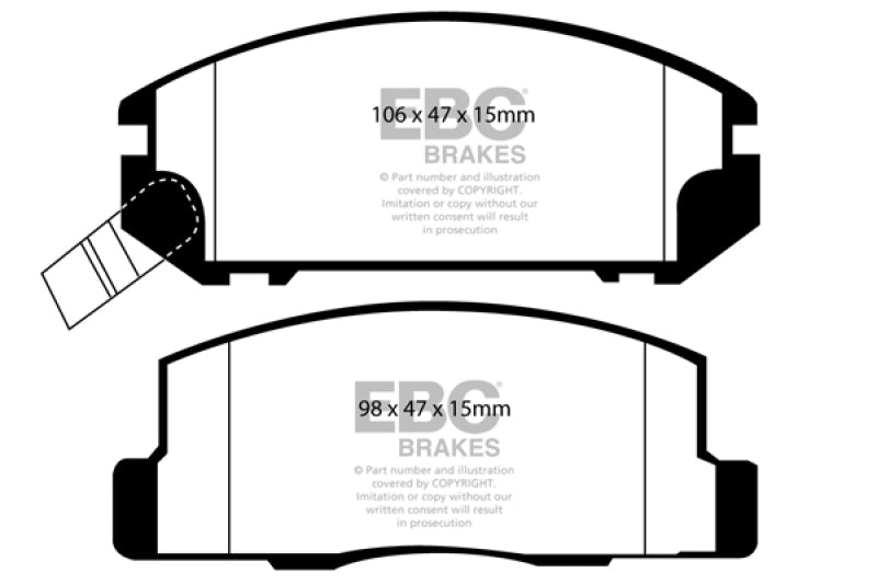 EBC 99-02 Toyota MR2 1.8 Redstuff Rear Brake Pads - eliteracefab.com