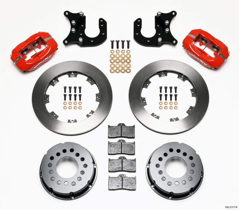 Wilwood Forged Dynalite P/S Rear Kit Red Mopar-Dana 2.36in Offset Wilwood