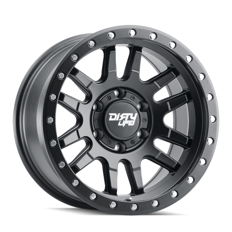 Dirty Life 9309 Canyon Pro 17x9/5x127 BP/-12mm Offset/71.5mm Hub Matte Black Wheel -  simulated Beadlock