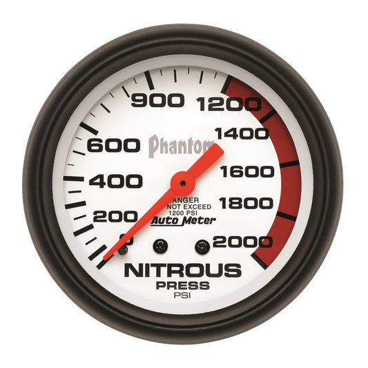 Autometer Phantom 66.7mm 0-2000 PSI Mechanical Nitrous Pressure Gauge 5828