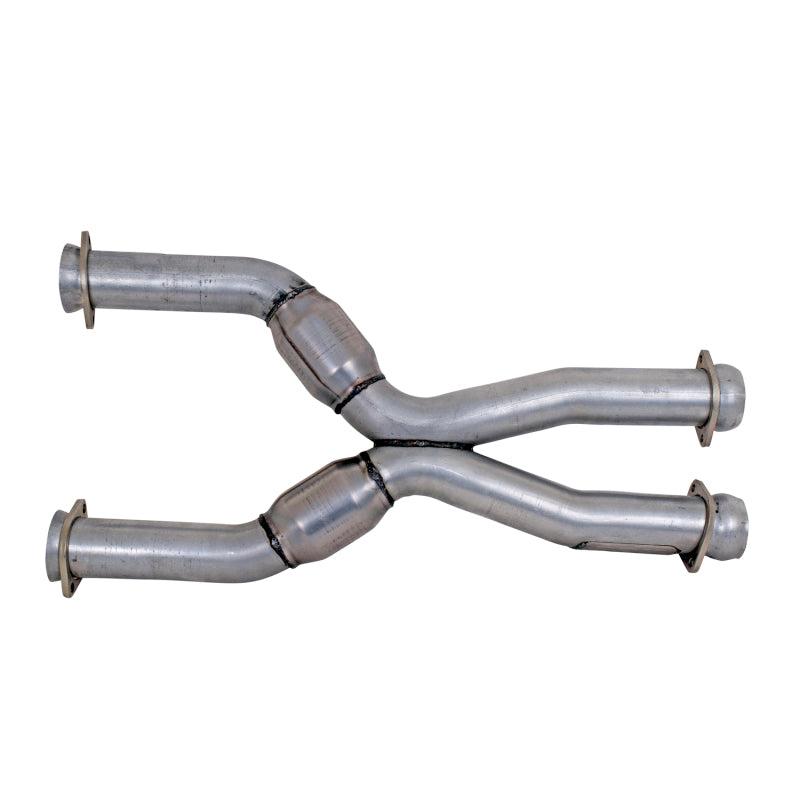 BBK 79-04 Mustang Coyote Swap Short Mid X Pipe w Catalytic Converters 3.0 For BBK Long Tube Headers - eliteracefab.com