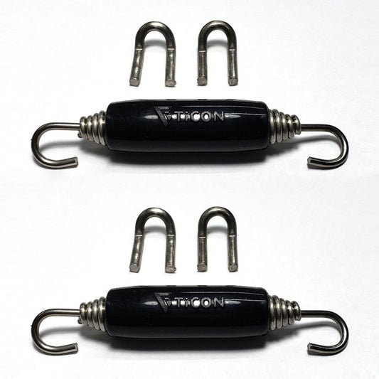 Ticon Industries Black Silicone Titanium Spring Tab and Spring Kit (4 Tabs/2 Springs) - 2 Pack - eliteracefab.com