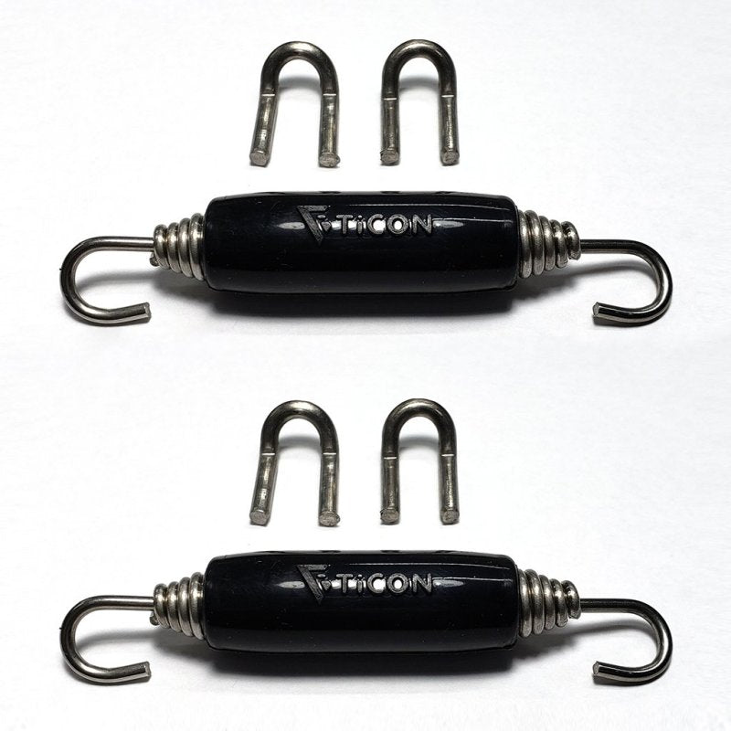 Ticon Industries Black Silicone Titanium Spring Tab and Spring Kit (4 Tabs/2 Springs) - 2 Pack - eliteracefab.com