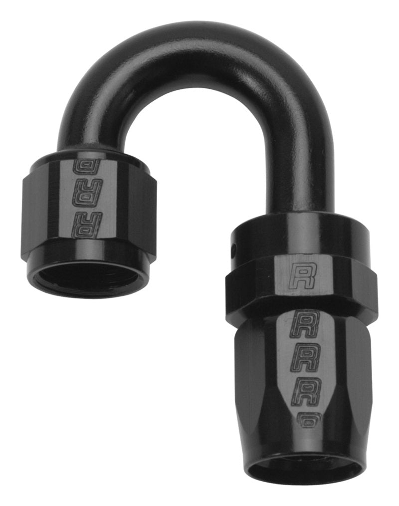 Russell Performance -6 AN Black 180 Degree Full Flow Swivel Hose End - eliteracefab.com