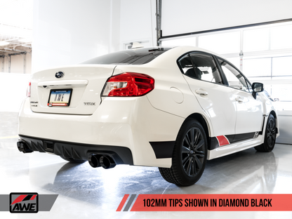 AWE Tuning 2015+ Subaru WRX VA Sedan Touring Edition Exhaust - Diamond Black Tips (102mm) - eliteracefab.com