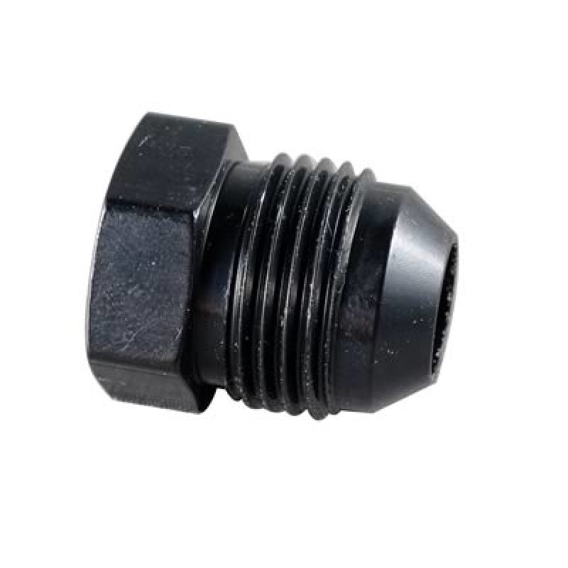 Fragola -12AN Aluminum Flare Plug - Black - eliteracefab.com