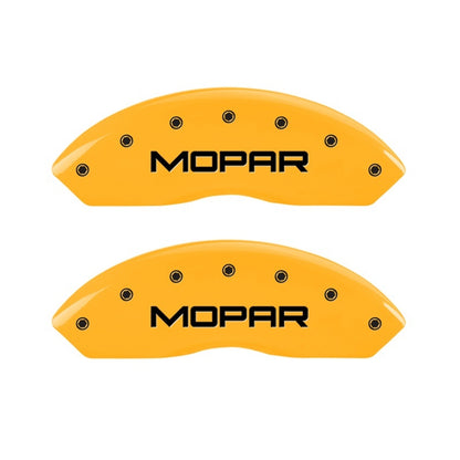 MGP 2 Caliper Covers Engraved Front Mopar Yellow Finish Black Char 2006 Jeep Wrangler MGP