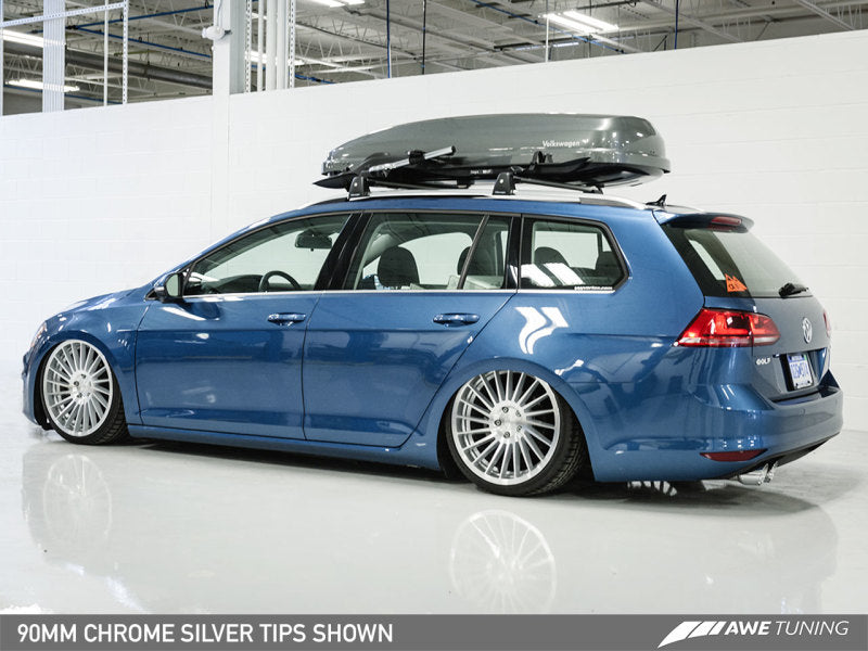 AWE Tuning VW MK7 Golf SportWagen Touring Edition Exhaust w/Chrome Silver Tips (90mm) - eliteracefab.com