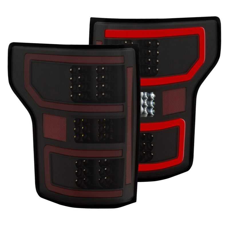 ANZO USA Ford F-150 Led Taillights Black; 2018-2017 - eliteracefab.com