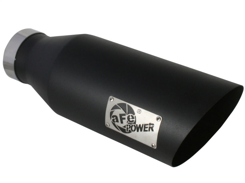 aFe MACHForce XP Exhausts Tips SS-304 EXH Tip 4In x 7Out x 18L Bolt-On (blk) aFe