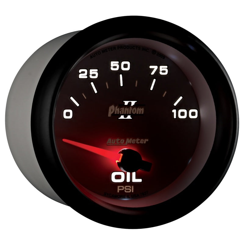 Autometer Phantom II 2 5/8in 0-100 PSI Short Sweep Electronic Oil Pressure Gauge 7827