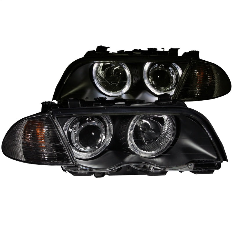 ANZO 1999-2001 BMW 3 Series E46 Projector Headlights w/ Halo Black (CCFL) - eliteracefab.com