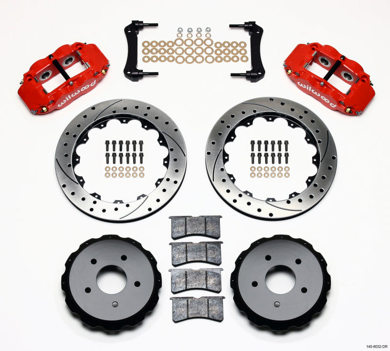 Wilwood Narrow Superlite 4R Rear Kit 12.88in Drilled Red 97-04 Corvette C5/Z06 Wilwood