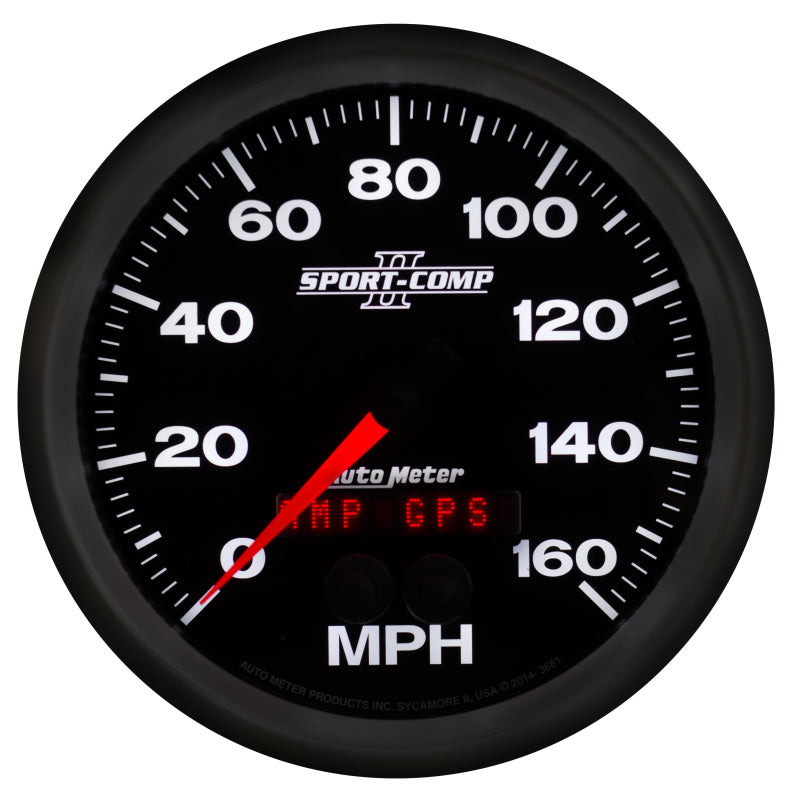 Autometer Sport-Comp II 5in 0-140MPH In-Dash Electronic GPS Programmable Speedometer 3681
