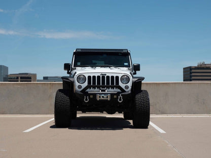 Road Armor 07-18 Jeep Wrangler JK Stealth Front Winch Bumper w/Bar Guard Mid Width - Tex Blk Road Armor