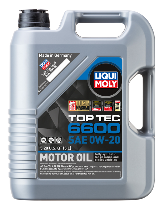 LIQUI MOLY 5L Top Tec 6600 Motor Oil 0W20 LIQUI MOLY