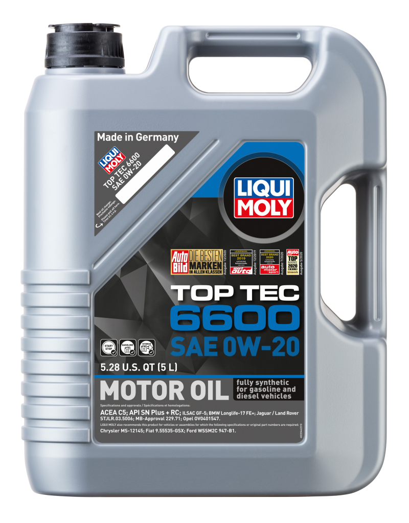 LIQUI MOLY 5L Top Tec 6600 Motor Oil 0W20