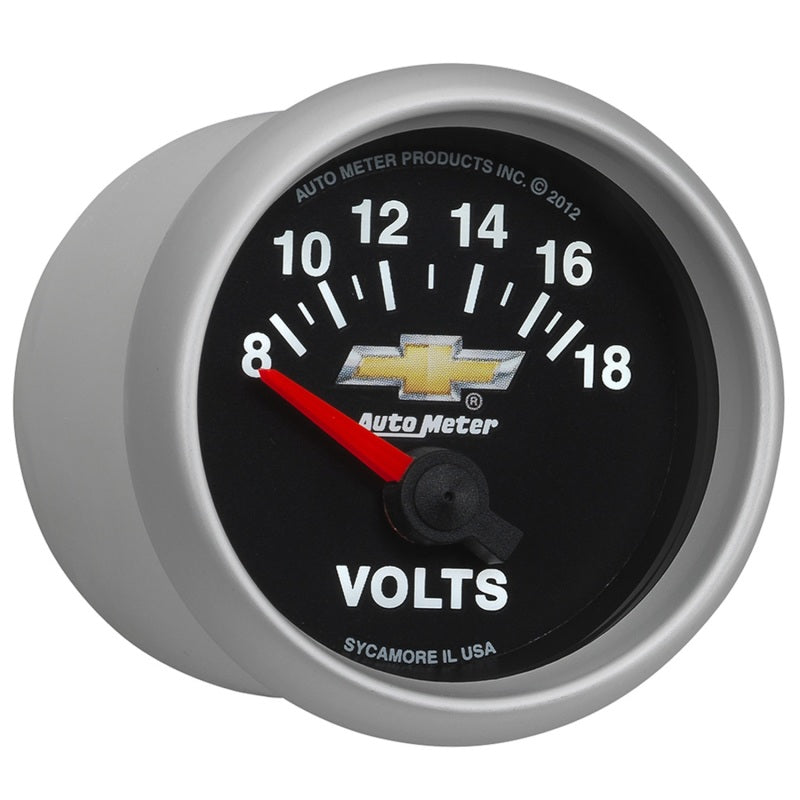 AutoMeter Gauge Voltmeter 2-1/16in. 18V Electric Chevy Gold Bowtie 880444