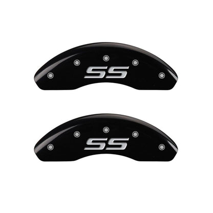 MGP 4 Caliper Covers Engraved Front & Rear Monte Carlo style/SS Black finish silver ch MGP