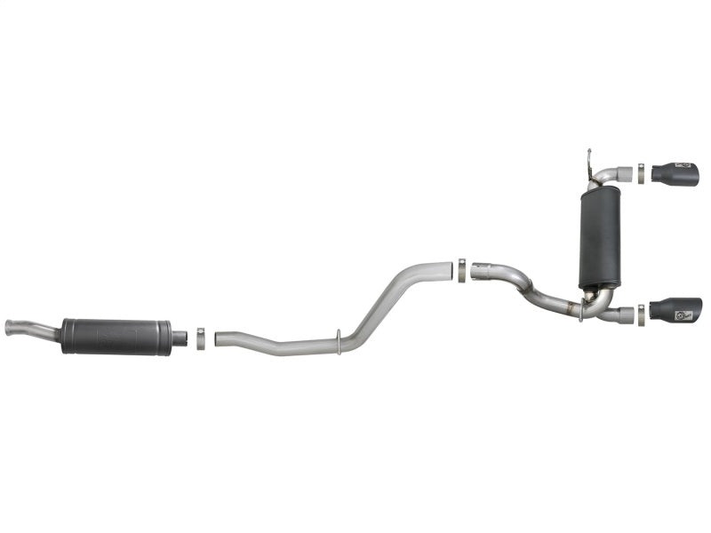 aFe Rebel Series 2.5in 304 SS Cat-Back Exhaust w/ Black Tips 2018+ Jeep Wrangler (JL) V6 3.6L aFe