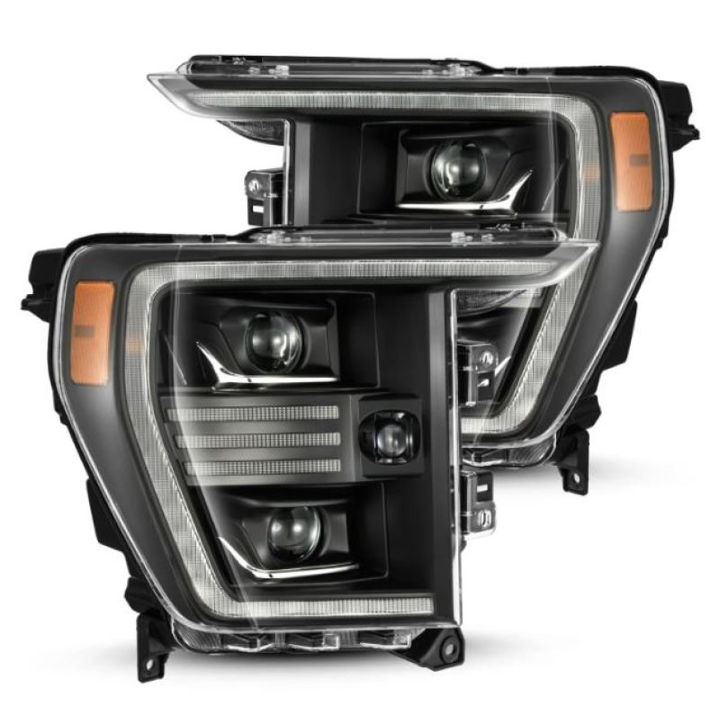 AlphaRex 21-22 Ford F150 PRO-Series Projector headlights Black w/Activ Light/Seq Signal - eliteracefab.com