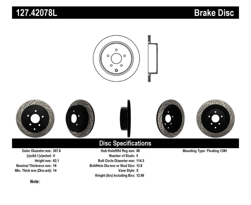 StopTech Slotted & Drilled Sport Brake Rotor - eliteracefab.com