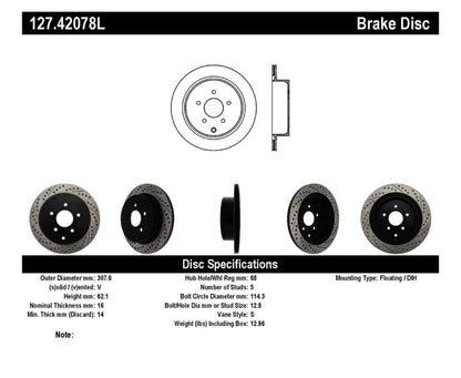 StopTech Slotted & Drilled Sport Brake Rotor - eliteracefab.com