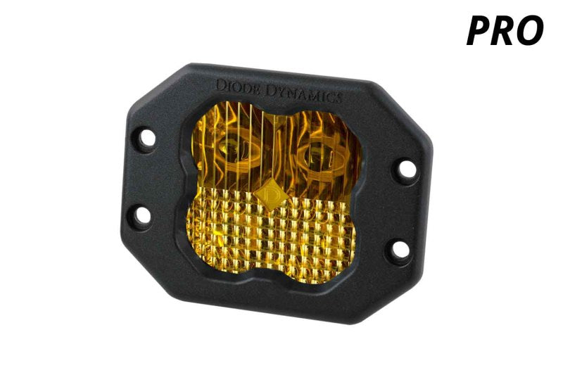 Diode Dynamics SS3 LED Pod Pro - Yellow SAE Fog Flush (Single)