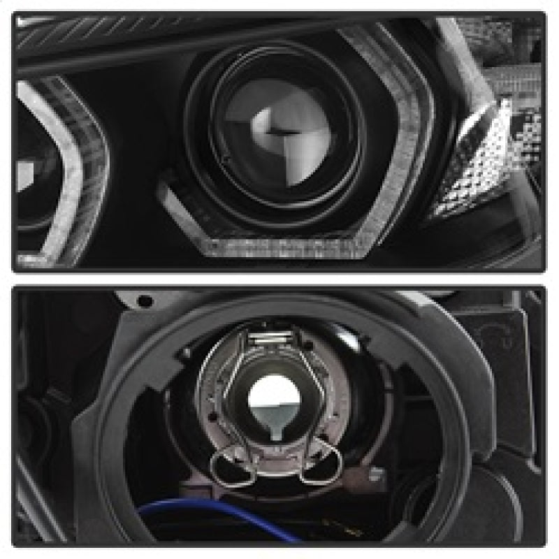 Spyder 12-14 BMW F30 3 Series 4DR Projector Headlights - LED DRL - Black (PRO-YD-BMWF3012-DRL-BK) - eliteracefab.com