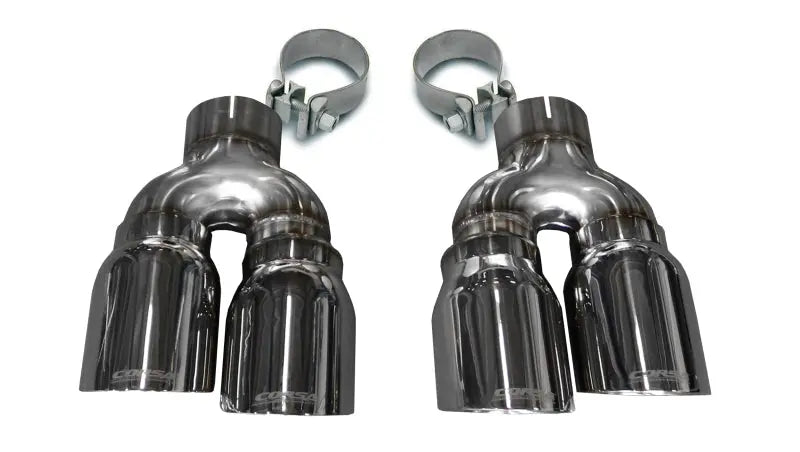 Corsa 16-18 Cadillac ATS 3.6T 4in Inlet / 4in Outlet Twin Polished Tip Kit (For Corsa Exhaust Only) - eliteracefab.com