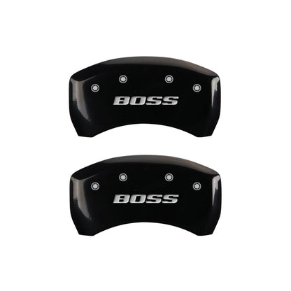 MGP Rear set 2 Caliper Covers Engraved Rear Boss Black finish silver ch MGP