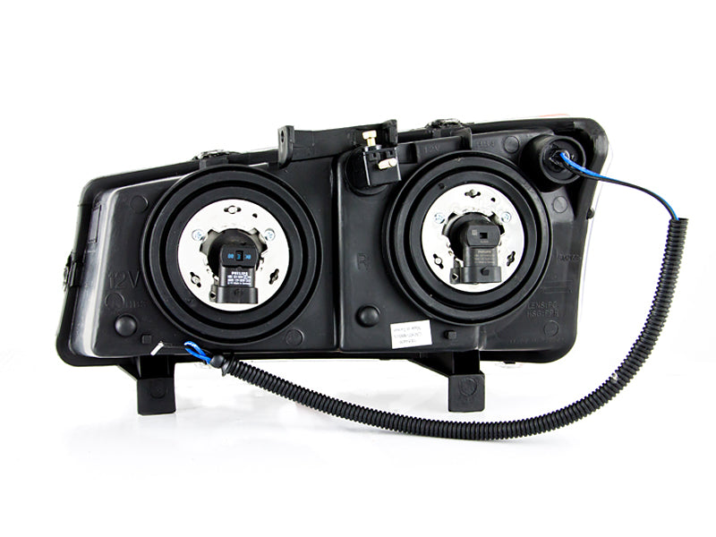 ANZO USA Chevrolet Silverado Crystal Headlights W/ Halo Black; 2003-2006 - eliteracefab.com