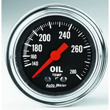 Load image into Gallery viewer, Autometer Traditional Chrome 2-1/16in 140-280 Deg F Mechanical Oil Temp Gauge