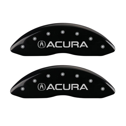 MGP 4 Caliper Covers Engraved Front & Rear Acura Black Finish Silver Char 2017 Acura ILX MGP