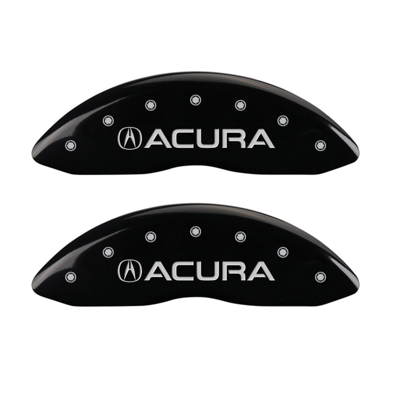 MGP 4 Caliper Covers Engraved Front & Rear Acura Black Finish Silver Char 2017 Acura MDX MGP