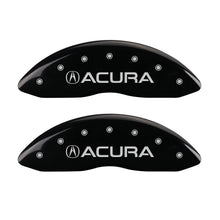 Load image into Gallery viewer, MGP 4 Caliper Covers Engraved Front &amp; Rear Acura Black Finish Silver Char 2017 Acura MDX